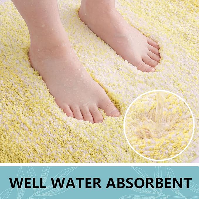Arotive Microfiber Bathroom Rugs, Shaggy Soft and Absorbent Bath Rug, Thick Plush Machine Washable Dry Bath Mats for Bathroom, Tub and Shower, 30x20, Olive Green, Rectangular