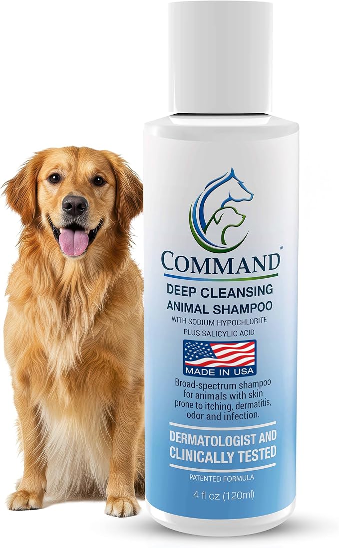 Command Medicated Dog Shampoo for Itchy Skin, Anti-Itch Relief for Allergies and Dry Skin, Healing Soothing Pet Care Formula (4 oz)