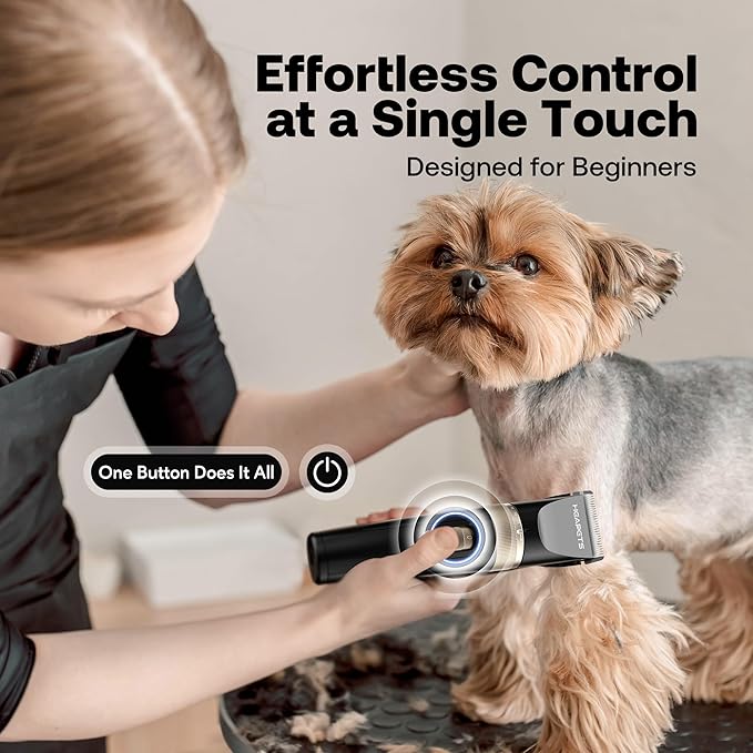 Dog Clippers for Grooming, Low Noise, Electric Quiet, Adjustable Clipper Comb, Rechargeable Cordless Dog Hair Clippers for Dogs Cats Pets, Black
