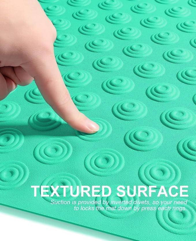 OTHWAY Bathtub Mat Non Slip, 39X16 inch Bath Mat for Tub, Machine Washable Bath Tub Mats with Reverse Suction Cups, Comfortable Rubber Bathtub Mat for Bathroom (Light Green)