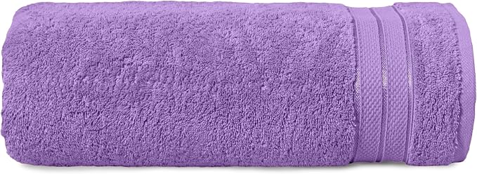 Elegant Comfort Three Line Popcorn Towel Set for Bathroom 35 x 70 inches, Premium Hotel Quality 1-Pack Jumbo Towels, 100% Turkish Cotton, Soft and Durable, Quick Dry and Highly Absorbent, Lavender