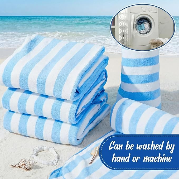SmoothNovelty 8 Pack Microfiber Bath Towels Bulk 27'' x 60'' Oversized Bath Towel Highly Absorbent Extra Large Shower Sheets Soft Drying for Beach Pool Bathroom Salon Party(Blue)