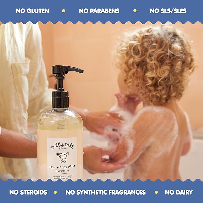 TUBBY TODD Baby Bundle Newborn Skin Care Set - Hypoallergenic Hair + Body Wash, All Over Ointment with Colloidal Oatmeal, Sweet Cheeks Diaper Paste - Lavender Rosemary, Standard Size