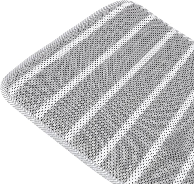 Shower Seat Cushion, Bathtub Cushion for Transfer Benches, Soft 4D Mesh Fabric Breathable Shower Chair Pad Gray White Striped for Shower Benches Sitting