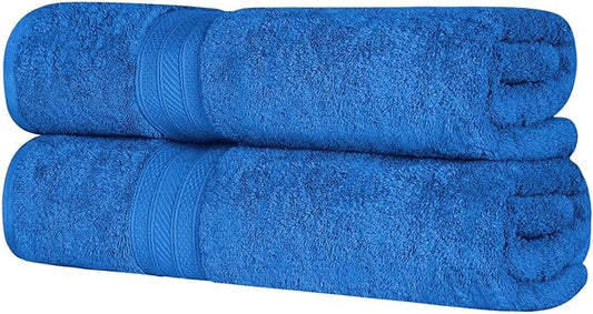 Superior Long Staple 100% Combed Cotton 700GSM 2-Piece Solid Bath Sheet Set for Bathroom, Shower, Kitchen-Super Soft, Plush, Highly Absorbent, Assorted 2-Piece Bath Seets, Allure