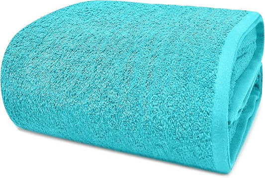 DAN RIVER Pack of 1 Bath Sheet 40x80 Inches, Jumbo Bath Sheets for Adults, Thick and Absorbent Large Towels - Aqua