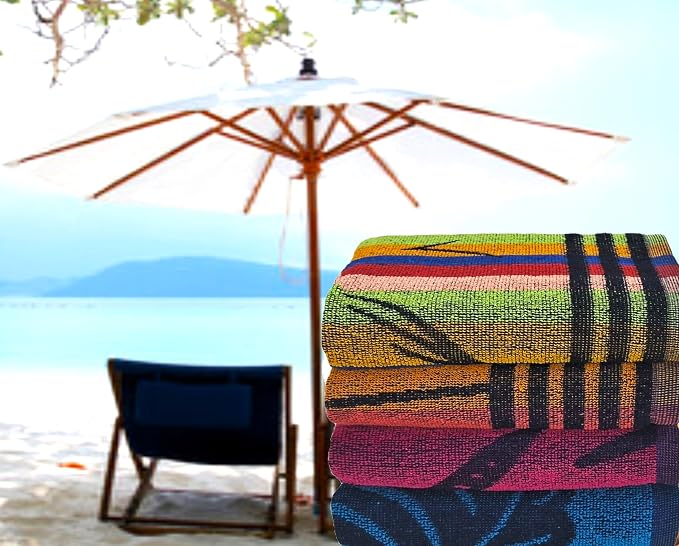 100% Cotton Luxury Bath Towel Set - Soft & Absorbent Quick-Dry Towels for Bathroom, Spa, Beach or Gym - 30"x60" Large Size - Pack of 4 - Plush & Durable Towels - Machine Washable