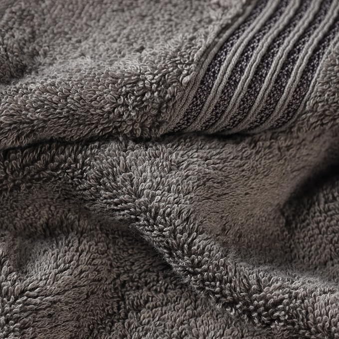 Superior Egyptian Cotton 8-Piece Towel Set, Assorted Towels for Home Bathroom, Master, Guest Bath, Decor Essentials, Includes 2 Bath, 2 Hand, 4 Face Towels/Washcloths, Quick Dry, Absorbent, Charcoal