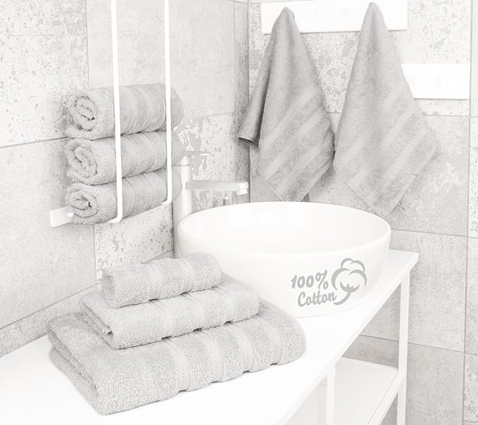 American Soft Linen 100% Cotton Luxury Turkish Towels, 6 Piece Towel Set | Soft Absorbent Quick Dry OEKO Tex Standard 100 Certificated Durable Machine Washable Breathable Premium Hotel Quality