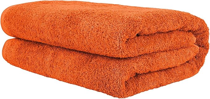 Nine West Oversized Luxury Terry Bath Sheet, Soft & Plush 40x80 Inch Extra Large Jumbo Towels, 100% Turkish Cotton (Orange)