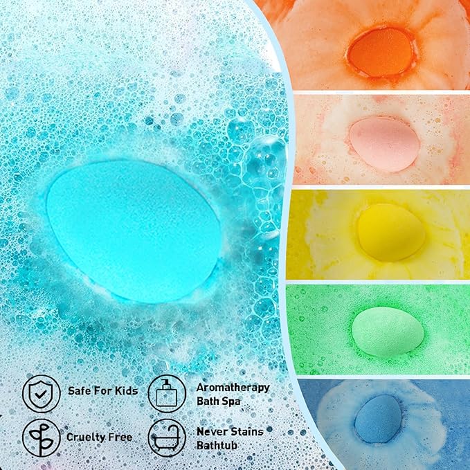 20pcs Bath Bomb Gift Set, Natural Organic Mini Bath Bombs, Handmade, Best Birthday Gift for Easter Bath Balls, Easter Basket Filler Bath Balls Best Birthday Gift