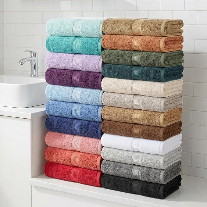 Superior Egyptian Cotton Plush & Absorbent, Bath Towel Set of 4, Purple | Quick Dry, Soft Luxury Towel Set, Bath Essentials for Bathroom, Guest Bath, Spa, 4 Piece Bath, Madeline Towels