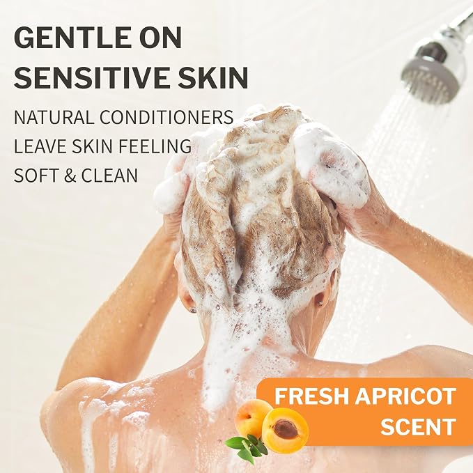 McKesson Body Wash and Shampoo, Apricot Scent, 1 gal, 4 ct | Bulk Refill Full Body Wash with Aloe