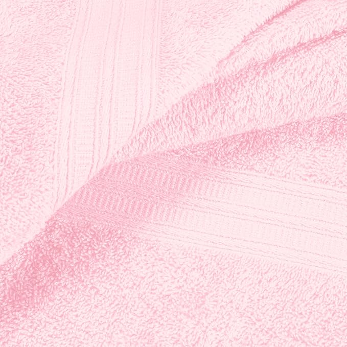 BOUTIQUO Cotton 2 Pack Oversized Bath Towel Set, Large Bath Towels 27x54, Ultra Soft, Absorbent, Compact, Quick Drying and Lightweight, Eco-Friendly and 100% Recyclable Towel Set - Pink
