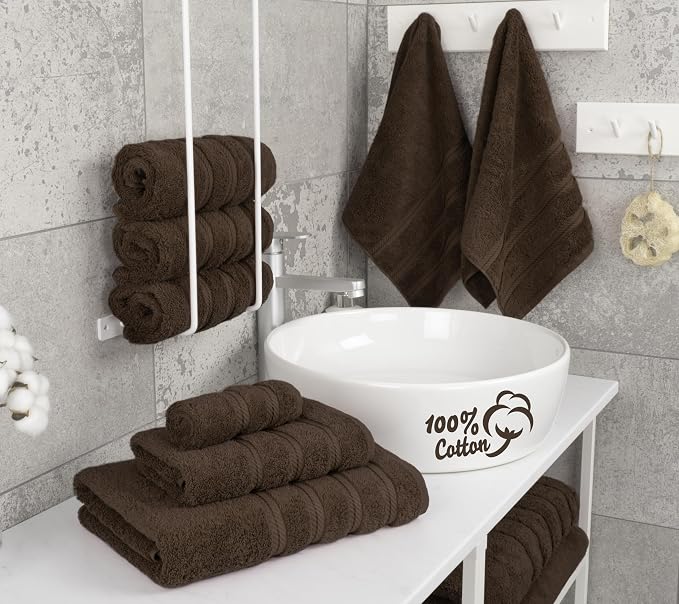 American Soft Linen 100% Cotton Luxury Turkish Towels, 6 Piece Towel Set | Soft Absorbent Quick Dry OEKO Tex Standard 100 Certificated Durable Machine Washable Breathable Premium Hotel Quality