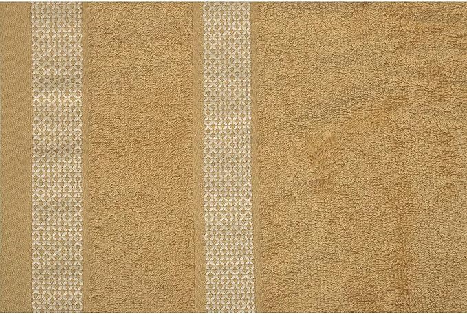 CASA COPENHAGEN Solitaire 6Pcs 100% Egyptian Cotton Large Designer Towels Gift Set- Ecru, 600GSM, 2Bath 2Hand 2Washcloths, Bath Towels for Bathroom Set for Women & Men