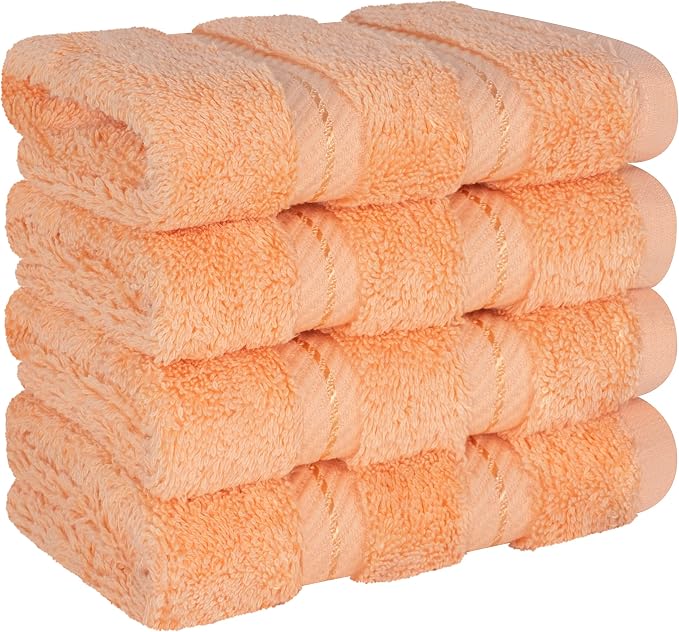 American Soft Linen 100% Cotton Luxury Turkish Towels, 4 PC Washcloth Set | Soft Absorbent Quick Dry OEKO Tex Standard 100 Certificated Durable Machine Washable Breathable Premium Hotel Quality