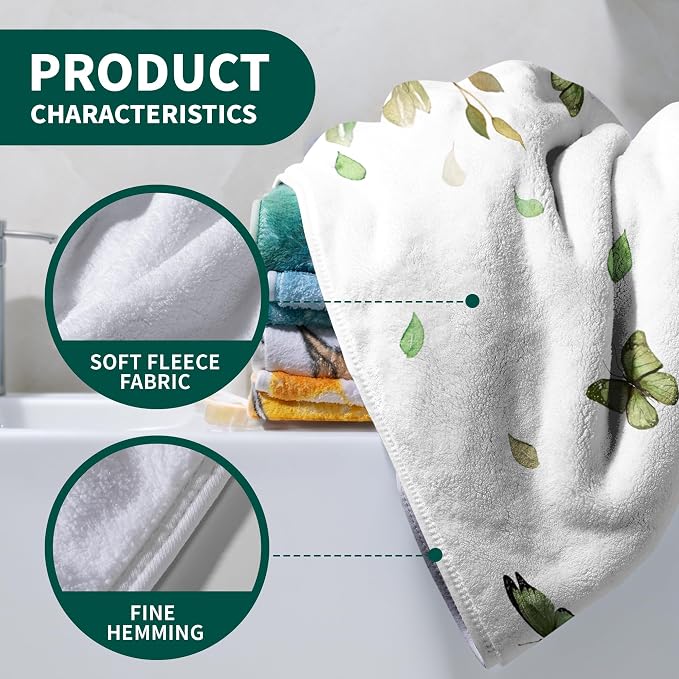 Sage Green Eucalyptus Bathroom Towel Large Thick Absorbent Velvet Bath Sheets for Adult