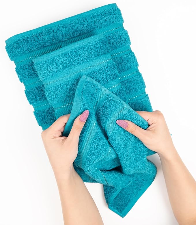 American Soft Linen 100% Cotton Luxury Turkish Towels, 6 Piece Towel Set | Soft Absorbent Quick Dry OEKO Tex Standard 100 Certificated Durable Machine Washable Breathable Premium Hotel Quality