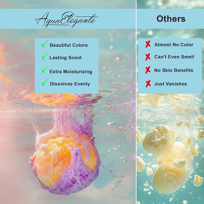 Aqua Elegante Luxury Bath Bombs for Men - Gift Set of 24 Fizzy Bathbombs with Essential Oils, Shea Butter, Coconut Oil - No Stain, Natural, Vegan Moisturizing Spa Present for Dad, Husband, Boyfriend