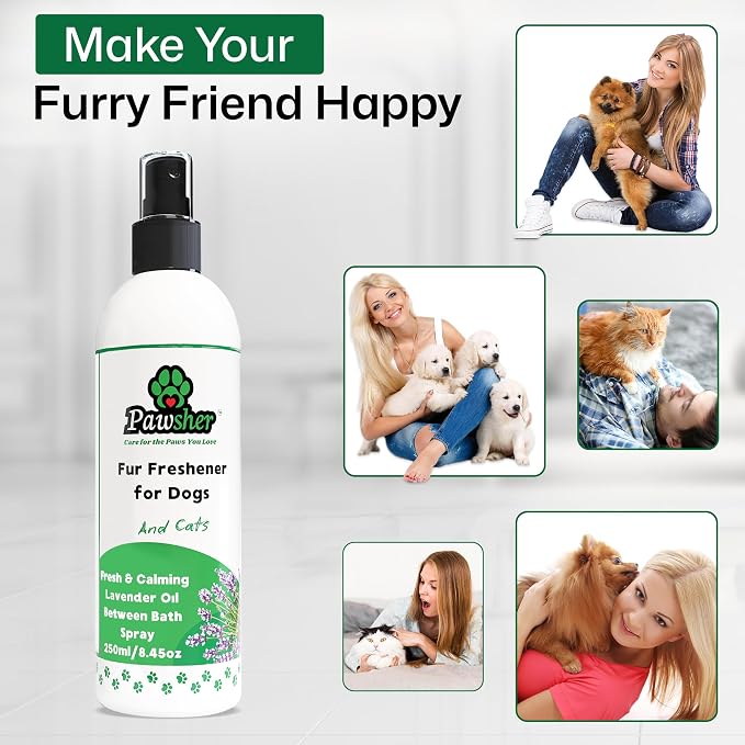 Lavender Dog Perfume Spray – Long-Lasting Dog Cologne & Deodorizing Spray for Dogs and Cats, Helps Eliminate Odor Between Baths, Gentle Grooming Freshener for Sensitive Skin – 8.45 oz