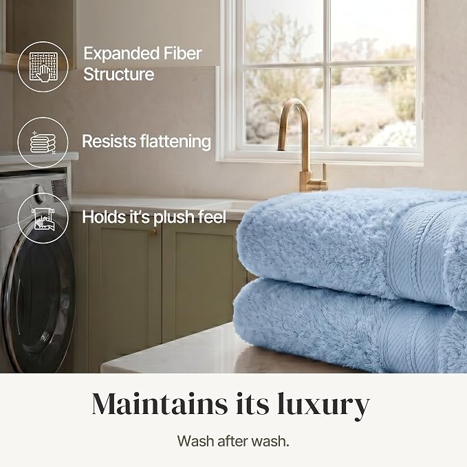 Modern Threads 4-Pack SpunLoft Bath Towel 30x54 - Blue