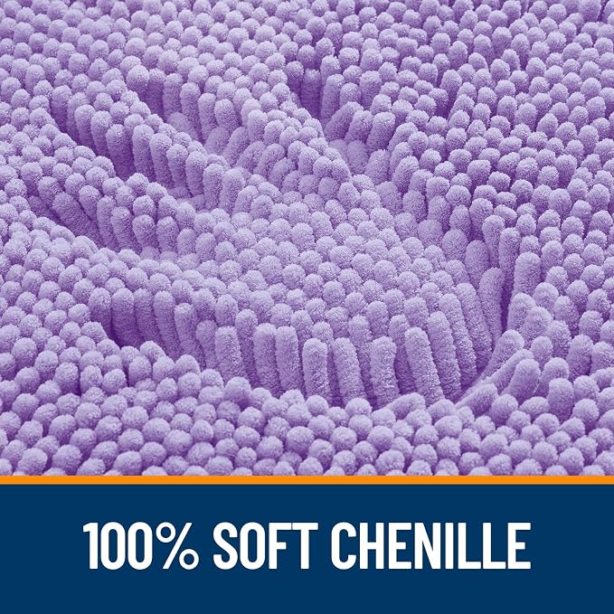 OLANLY Large Bathroom Rugs 44x32, Extra Soft Absorbent Chenille Bath Rugs, Rubber Backing Quick Dry, Machine Washable Bath Mats for Bathroom Floor, Tub and Shower, Home Decor Accessories, Lavender