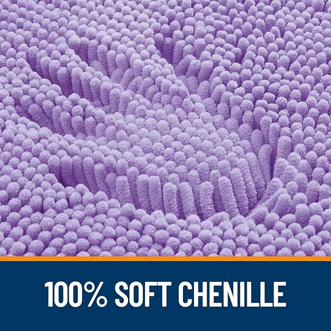 OLANLY Large Bathroom Rugs 59x35, Extra Soft Absorbent Chenille Bath Rugs, Rubber Backing Quick Dry, Machine Washable Bath Mats for Bathroom Floor, Tub and Shower, Home Decor Accessories, Lavender