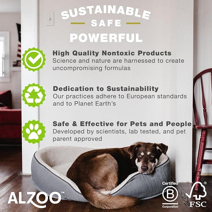 ALZOO Plant Based Flea & Tick Dog Collar - Helps Repel Fleas, Ticks & Mosquitoes - 100% Plant-Based Active Ingredients - Waterproof - Up to 4 Months Protection - Large-Sized Dogs: 40+ lbs - Pack of 3