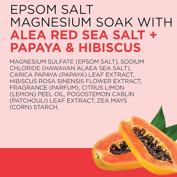 Dr Teal's Epsom Salt Magnesium Soak, Limited Edition Hawaiian Bliss, 3lbs (Pack of 2)