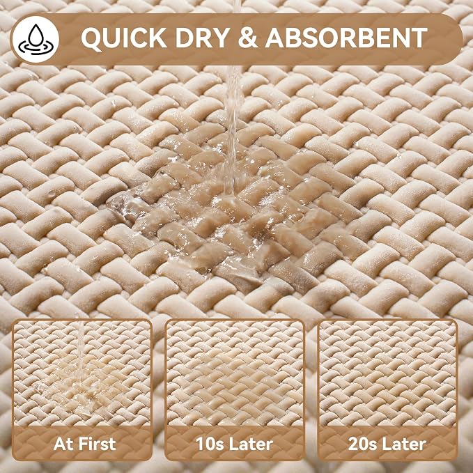 YDKGL Bathroom Runner Rug Non Slip, Super Absorbent Quick Dry Long Bath Mat, Foam Weave Texture Rubber Backing Ultra Thin Bathroom Mats Fit Under Door Bathroom Floor Bathtub Shower, 16"x 47"