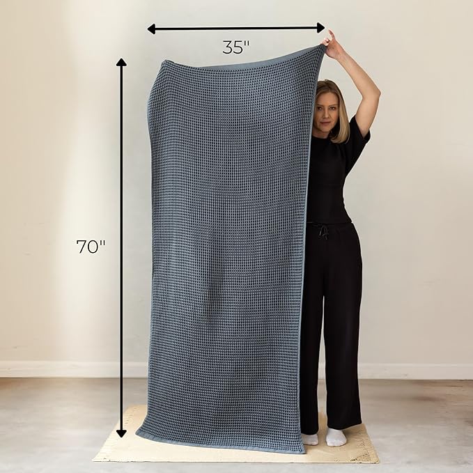 Premium Waffle Bath Sheet Towels Pack of 2 Extra Large 35x71 inch - 100% Turkish Cotton, Waffle Weave, Quick Dry, Lint Free, Light, Thin, Oversized Bath Towel (Brown, Set of 2 Bath Towels)