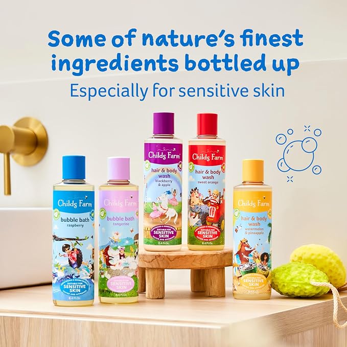 Childs Farm, Kids Hair & Body Wash for Dry, Sensitive Skin, Organic Sweet Orange, Gently Cleanses, Vegan, Cruelty-Free, 16.9 fl oz
