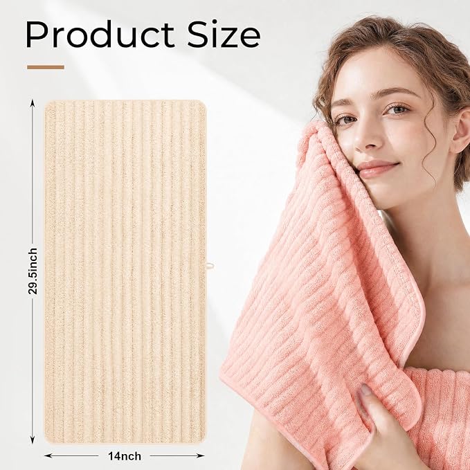 ZVH Hand Towels for Bathroom 6pcs 14X29.5inch,Quick Dry Microfiber,Super Soft,Hand Towels with Hanging Loops for Spa,Kitchen,Hotel (Pink+Beige+Brown, Set of 6)