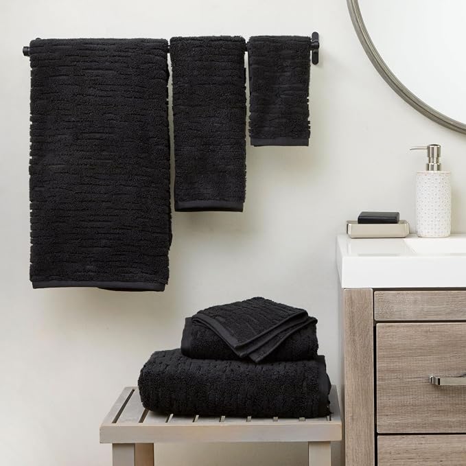 SKL Home CloudSoft 100% Cotton Luxury 4-Piece Washcloth Set, 520 GSM, Ultra Plush & Absorbent, Slate