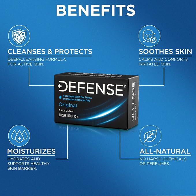 Defense Soap 4.2 Oz Bar - 100% Natural Tea Tree and Eucalyptus Oil