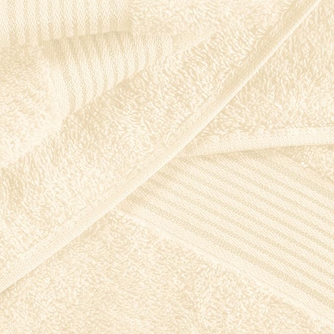 Belizzi Home Cotton 2 Pack Oversized Bath Towel Set 28x55 inches, Large Bath Towels, Ultra Absorbant Compact Quickdry & Lightweight Towel, Ideal for Gym Travel Camp Pool - Ivory