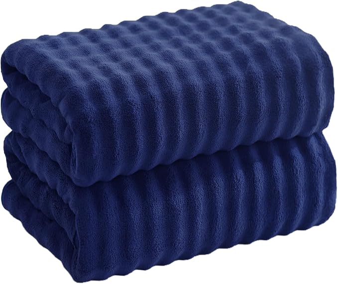 Bath Sheets 40x80 Inches Microfiber Extra Large BathTowels Super Soft Absorbent Quickly Dry Shower Towels for Bathroom (Navy Blue,PK 2)