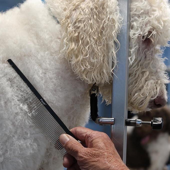 FlexIt Dog Grooming Comb - Perfect for Use with FlexIt Flexible Slicker Brush for Dogs - Built for Poodles, Golden Doodles, Huskies, Retrievers, and Labradoodles (Comb Only)