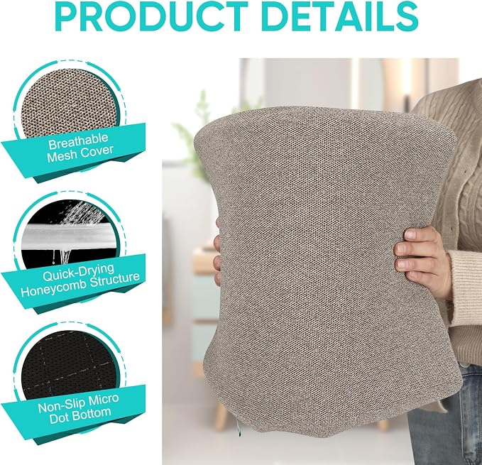 Joe & JoseRin Shower Seat Cushion for Transfer Benches, Sauna Seat Cushion, Bath Seat Foam Mat, Quickly Dry Bathtub Chair Pad with Breathable Air Mesh Fabric