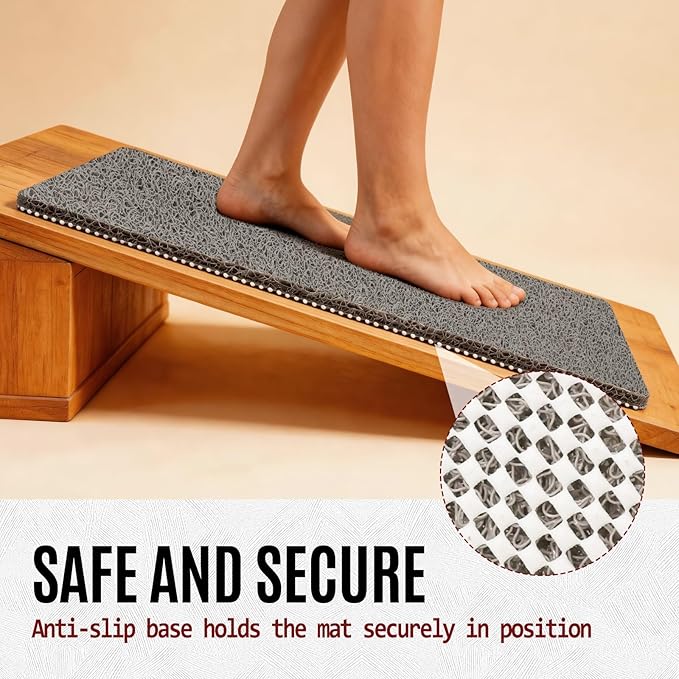 Joyhalo Shower Mat Bathtub Mat Non Slip, Bathmats Non Slip, Quick Drying Foot Scrubber Loofah Mats for Shower, Tub, Bathroom, Home, 30x17inch, Grey