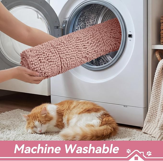 Bcoimo Super Absorbent Cat Door Mat, 24"*17" Anti Slip Mat for Muddy Paws, Pet Rugs for Dirty Paws Washable that Absorbs Moisture and Dirt, for Cat Cage and Pet Resting Carpet