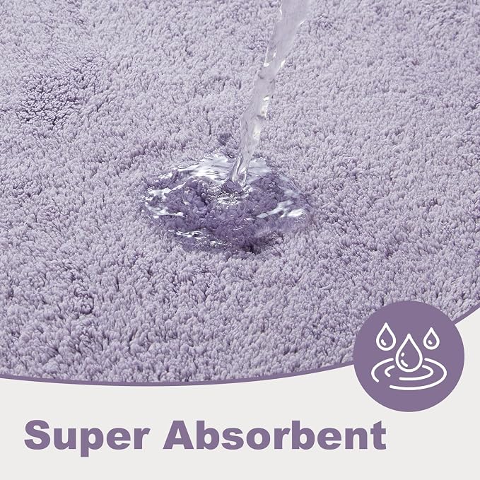 TYUU Large Bathroom Rugs, Ultra Soft Super Absorbent Bath Rugs Non Slip Washable Quick Dry Bath Mat with Rubber Backing for Bathroom Floor, Shower, or Sink, Lavender 3' x 4'