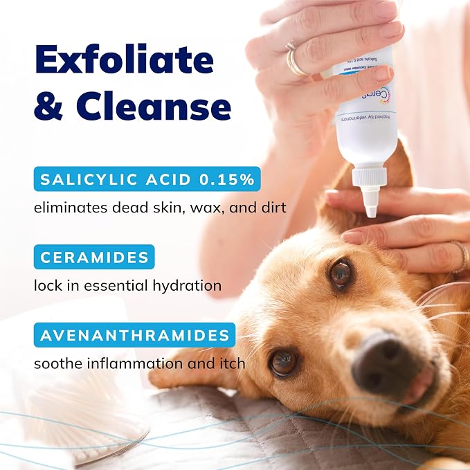 Covetrus CeraSoothe® SA Ear Cleansing Solution for Dogs, Cats & Horses – Salicylic Acid Formula to Remove Wax, Debris & Odor, 16 oz