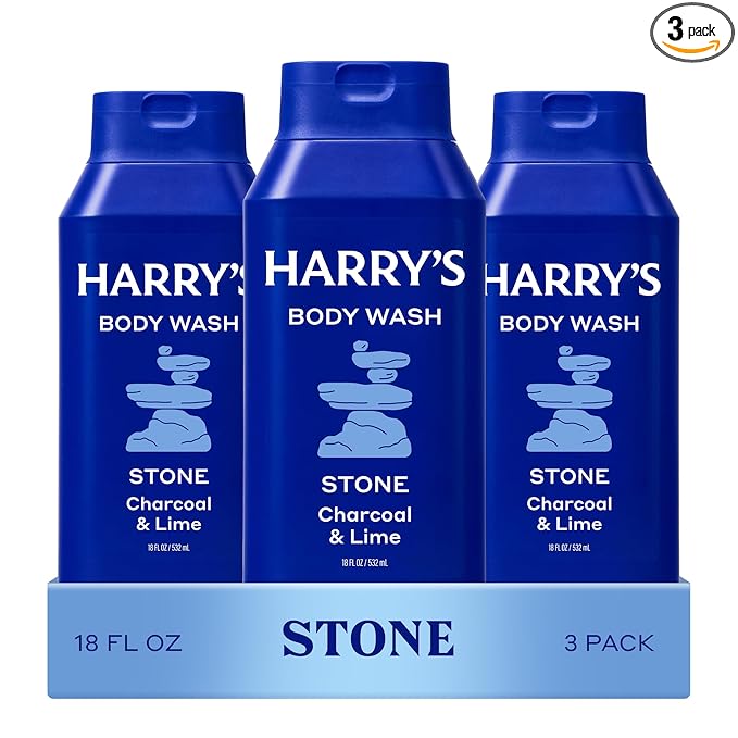 Harry's Men's Body Wash - Stone - (3 Pack) 18 fl oz - Shower Gel for Men - No Parabens, Sulfates, or Dyes
