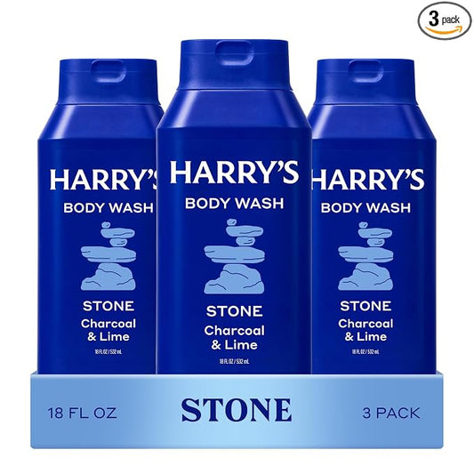 Harry's Men's Body Wash - Stone - (3 Pack) 18 fl oz - Shower Gel for Men - No Parabens, Sulfates, or Dyes