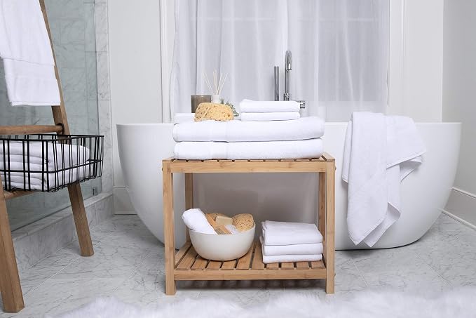 COTTON CRAFT Hotel Spa Luxury Bath Sheet - 2 Pack - Oversized Extra Large 40 x 80 - Heavyweight 700 GSM 2 Ply Ringspun Cotton - Soft Absorbent Everyday Use Home Bath Easy Care Towel Set - White