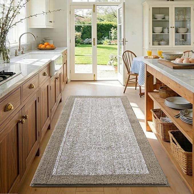 48x32 Large Bathroom Rugs Washable Non Slip, Bath Mat for Bathroom Floor Tub, Soft Absorbent Quick Dry Mats for Shower, Bathtub,Home Decor（Greige）