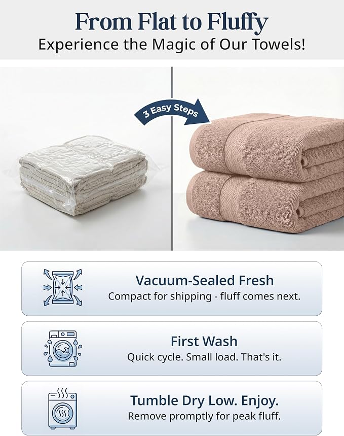 LANE LINEN 100% Cotton Towels Set - 6 Piece value pack - Soft, Absorbent & Durable - 2 Bath, 2 Washcloths, 2 Hand Towels for Bathroom - Ideal for Home, Spa & Gym - Quality You Can Trust - Taupe