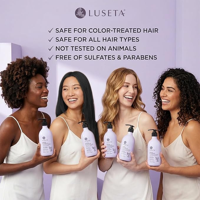LUSETA Thickening & Hair Strengthening Care- Biotin B-Complex Shampoo and Conditioner Set for Thinning Hair. Routine Volumizing Formula with Niacin, Caffeine & Argan Oil, for Women and Men, 2 x 16.9oz